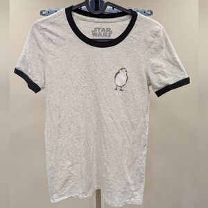 Her Universe Star Wars: The Last Jedi Flocked Porg Girls Ringer T-Shirt Juniors